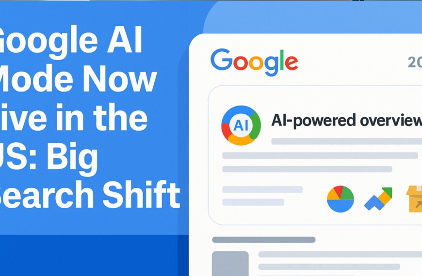 Google AI Mode interface showing new AI-generated search results in the USA, 2025